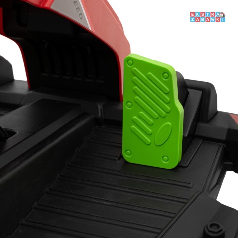 Gokart Fast 3 z driftem na akumulator - czerwony, 2x150W 24V/14Ah, radio, LED, pasy, EVA, BT [BDM0933]