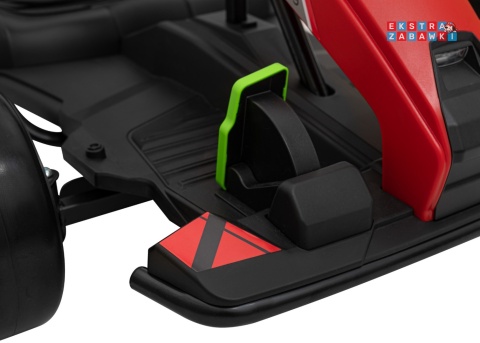Gokart Fast 3 z driftem na akumulator - czerwony, 2x150W 24V/14Ah, radio, LED, pasy, EVA, BT [BDM0933]
