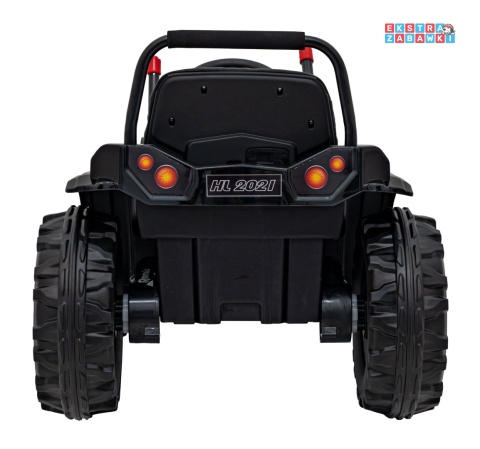 Koparka traktor na akumulator - żółty, 2x35W 12V/7Ah, Bluetooth, ekoskóra, pilot, pasy [HL389]