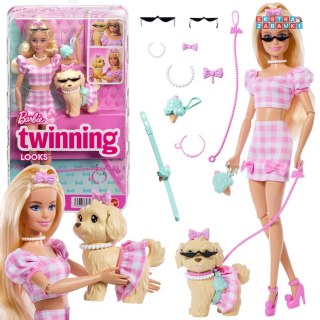 Mattel Lalka Barbie Twining Looks na spacerze z pieskiem [ZA6701]