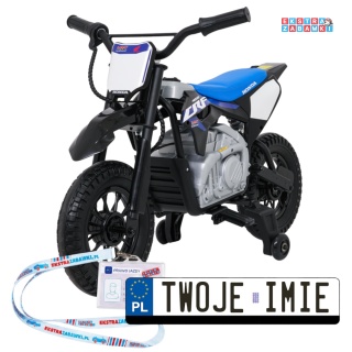 Motor HONDA CFR450R na akumulator - czarno-niebieski, 1x35W 12V/7Ah, EVA, amortyzator z tyłu, ekoskóra, manetka gazu [A9903]