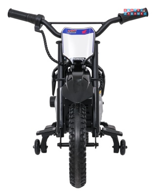 Motor HONDA CFR450R na akumulator - czarno-niebieski, 1x35W 12V/7Ah, EVA, amortyzator z tyłu, ekoskóra, manetka gazu [A9903]