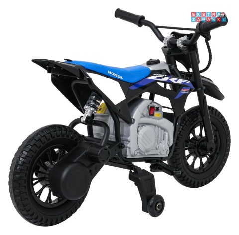 Motor HONDA CFR450R na akumulator - czarno-niebieski, 1x35W 12V/7Ah, EVA, amortyzator z tyłu, ekoskóra, manetka gazu [A9903]