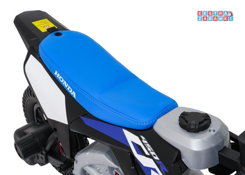 Motor HONDA CFR450R na akumulator - czarno-niebieski, 1x35W 12V/7Ah, EVA, amortyzator z tyłu, ekoskóra, manetka gazu [A9903]