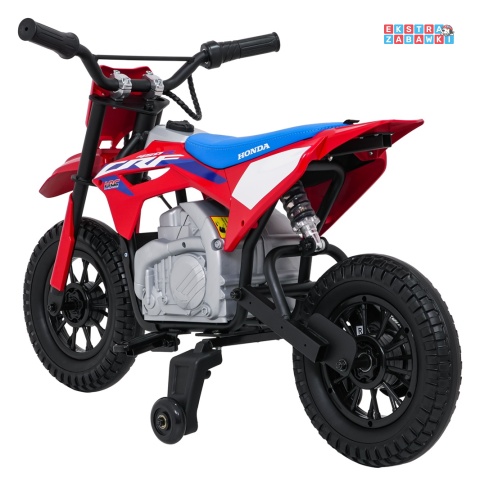 Motor HONDA CFR450R na akumulator - czerwony, 1x35W 12V/7Ah, EVA, amortyzator z tyłu, ekoskóra, manetka gazu [A9903]