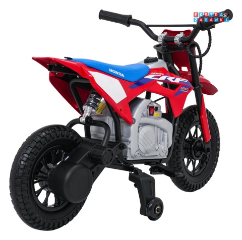 Motor HONDA CFR450R na akumulator - czerwony, 1x35W 12V/7Ah, EVA, amortyzator z tyłu, ekoskóra, manetka gazu [A9903]