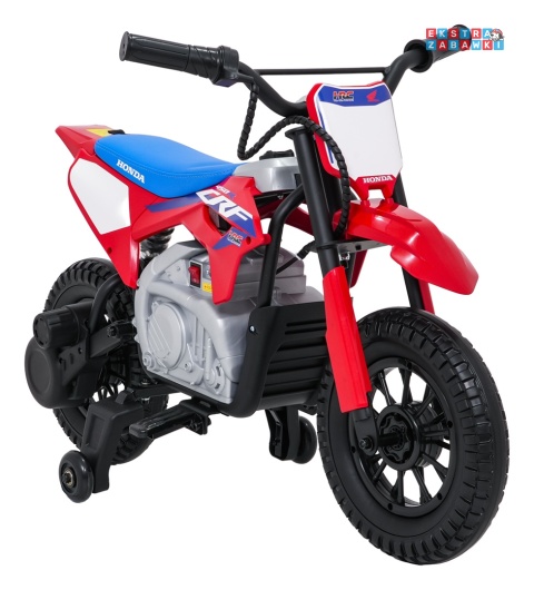 Motor HONDA CFR450R na akumulator - czerwony, 1x35W 12V/7Ah, EVA, amortyzator z tyłu, ekoskóra, manetka gazu [A9903]