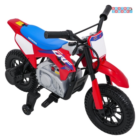 Motor HONDA CFR450R na akumulator - czerwony, 1x35W 12V/7Ah, EVA, amortyzator z tyłu, ekoskóra, manetka gazu [A9903]