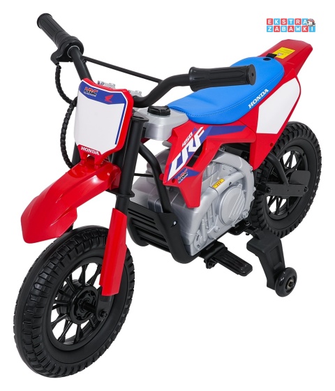 Motor HONDA CFR450R na akumulator - czerwony, 1x35W 12V/7Ah, EVA, amortyzator z tyłu, ekoskóra, manetka gazu [A9903]