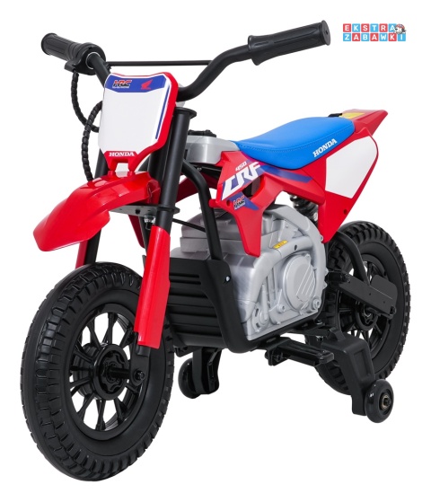 Motor HONDA CFR450R na akumulator - czerwony, 1x35W 12V/7Ah, EVA, amortyzator z tyłu, ekoskóra, manetka gazu [A9903]