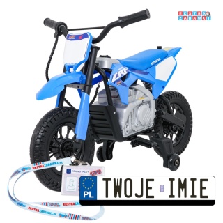 Motor HONDA CFR450R na akumulator - niebieski, 1x35W 12V/7Ah, EVA, amortyzator z tyłu, ekoskóra, manetka gazu [A9903]