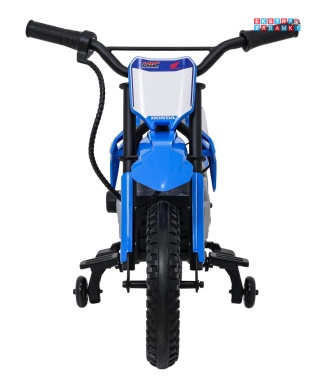 Motor HONDA CFR450R na akumulator - niebieski, 1x35W 12V/7Ah, EVA, amortyzator z tyłu, ekoskóra, manetka gazu [A9903]