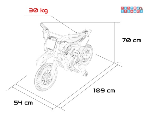 Motor HONDA CFR450R na akumulator - niebieski, 1x35W 12V/7Ah, EVA, amortyzator z tyłu, ekoskóra, manetka gazu [A9903]