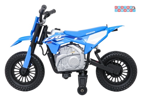 Motor HONDA CFR450R na akumulator - niebieski, 1x35W 12V/7Ah, EVA, amortyzator z tyłu, ekoskóra, manetka gazu [A9903]
