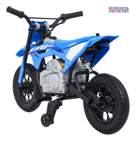 Motor HONDA CFR450R na akumulator - niebieski, 1x35W 12V/7Ah, EVA, amortyzator z tyłu, ekoskóra, manetka gazu [A9903]