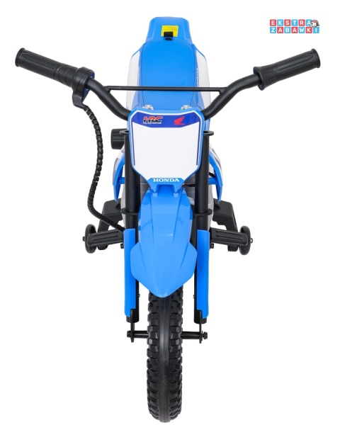 Motor HONDA CFR450R na akumulator - niebieski, 1x35W 12V/7Ah, EVA, amortyzator z tyłu, ekoskóra, manetka gazu [A9903]