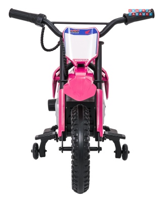 Motor HONDA CFR450R na akumulator - różowy, 1x35W 12V/7Ah, EVA, amortyzator z tyłu, ekoskóra, manetka gazu [A9903]