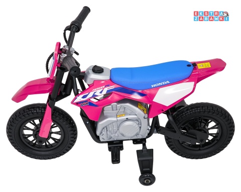 Motor HONDA CFR450R na akumulator - różowy, 1x35W 12V/7Ah, EVA, amortyzator z tyłu, ekoskóra, manetka gazu [A9903]
