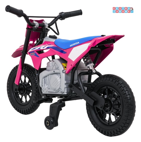 Motor HONDA CFR450R na akumulator - różowy, 1x35W 12V/7Ah, EVA, amortyzator z tyłu, ekoskóra, manetka gazu [A9903]