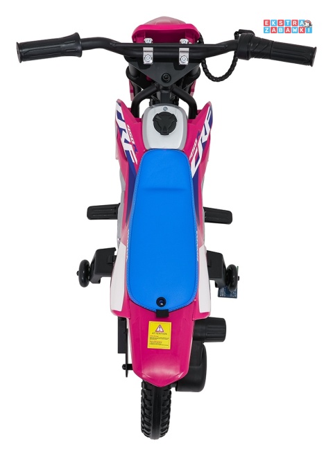 Motor HONDA CFR450R na akumulator - różowy, 1x35W 12V/7Ah, EVA, amortyzator z tyłu, ekoskóra, manetka gazu [A9903]