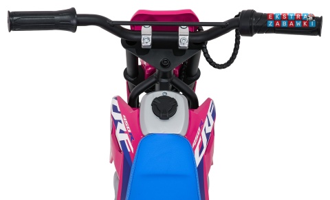 Motor HONDA CFR450R na akumulator - różowy, 1x35W 12V/7Ah, EVA, amortyzator z tyłu, ekoskóra, manetka gazu [A9903]