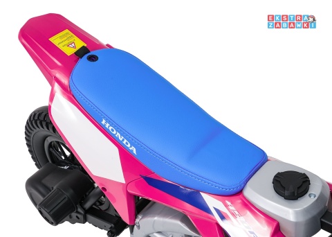 Motor HONDA CFR450R na akumulator - różowy, 1x35W 12V/7Ah, EVA, amortyzator z tyłu, ekoskóra, manetka gazu [A9903]
