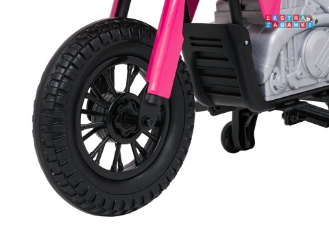 Motor HONDA CFR450R na akumulator - różowy, 1x35W 12V/7Ah, EVA, amortyzator z tyłu, ekoskóra, manetka gazu [A9903]