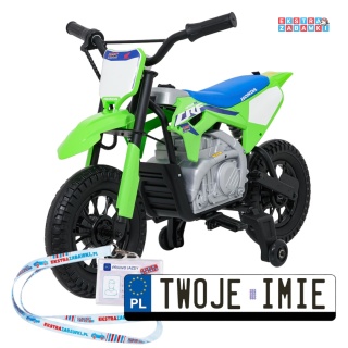 Motor HONDA CFR450R na akumulator - zielony, 1x35W 12V/7Ah, EVA, amortyzator z tyłu, ekoskóra, manetka gazu [A9903]