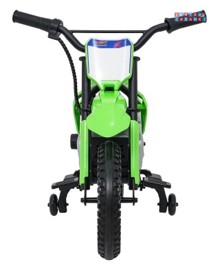 Motor HONDA CFR450R na akumulator - zielony, 1x35W 12V/7Ah, EVA, amortyzator z tyłu, ekoskóra, manetka gazu [A9903]