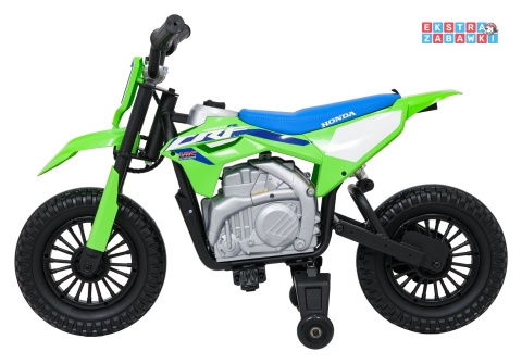 Motor HONDA CFR450R na akumulator - zielony, 1x35W 12V/7Ah, EVA, amortyzator z tyłu, ekoskóra, manetka gazu [A9903]