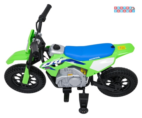 Motor HONDA CFR450R na akumulator - zielony, 1x35W 12V/7Ah, EVA, amortyzator z tyłu, ekoskóra, manetka gazu [A9903]