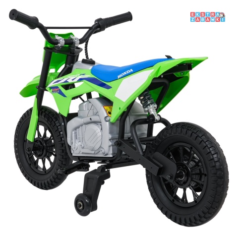 Motor HONDA CFR450R na akumulator - zielony, 1x35W 12V/7Ah, EVA, amortyzator z tyłu, ekoskóra, manetka gazu [A9903]