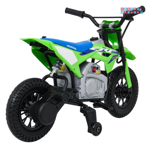 Motor HONDA CFR450R na akumulator - zielony, 1x35W 12V/7Ah, EVA, amortyzator z tyłu, ekoskóra, manetka gazu [A9903]