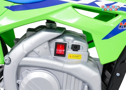 Motor HONDA CFR450R na akumulator - zielony, 1x35W 12V/7Ah, EVA, amortyzator z tyłu, ekoskóra, manetka gazu [A9903]