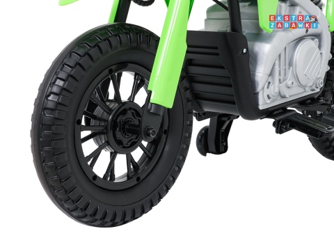 Motor HONDA CFR450R na akumulator - zielony, 1x35W 12V/7Ah, EVA, amortyzator z tyłu, ekoskóra, manetka gazu [A9903]