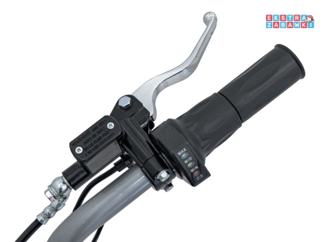 Motor PIT BIKE na akumulator - czerwony, 1x1000W 36V/10.4Ah Li-ion, pompowane koła, ekoskóra, kluczyki [HP116E]