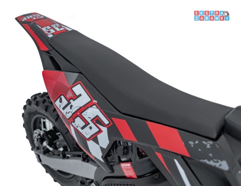 Motor PIT BIKE na akumulator - czerwony, 1x1000W 36V/10.4Ah Li-ion, pompowane koła, ekoskóra, kluczyki [HP116E]