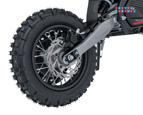 Motor PIT BIKE na akumulator - czerwony, 1x1000W 36V/10.4Ah Li-ion, pompowane koła, ekoskóra, kluczyki [HP116E]