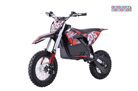 Motor PIT BIKE na akumulator - czerwony, 1x1000W 36V/10.4Ah Li-ion, pompowane koła, ekoskóra, kluczyki [HP116E]