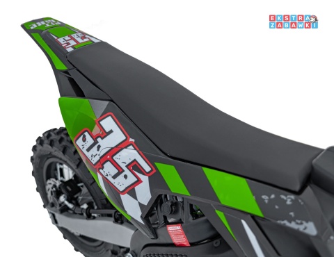 Motor PIT BIKE na akumulator - zielony, 1x1000W 36V/10.4Ah Li-ion, pompowane koła, ekoskóra, kluczyki [HP116E]