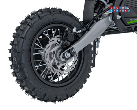 Motor PIT BIKE na akumulator - zielony, 1x1000W 36V/10.4Ah Li-ion, pompowane koła, ekoskóra, kluczyki [HP116E]