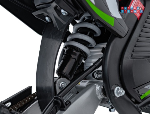 Motor PIT BIKE na akumulator - zielony, 1x1000W 36V/10.4Ah Li-ion, pompowane koła, ekoskóra, kluczyki [HP116E]