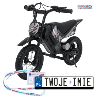 Motorek SHARK na akumulator - czarny, 1x150W 12V/4Ah Li-ion, do 15km/h, pompowane opony, hamulec bębnowy [HP02E]