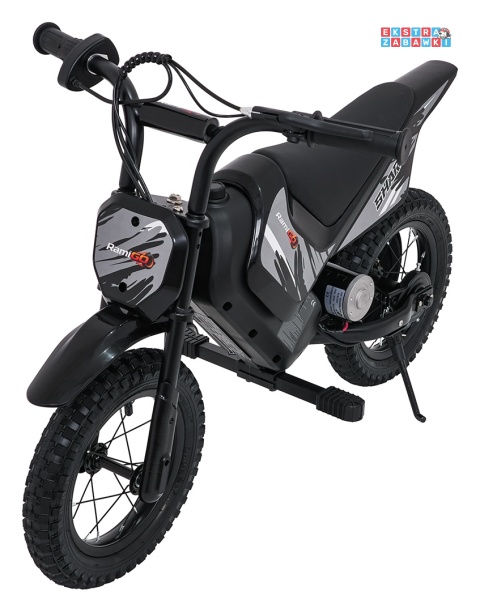 Motorek SHARK na akumulator - czarny, 1x150W 12V/4Ah Li-ion, do 15km/h, pompowane opony, hamulec bębnowy [HP02E]
