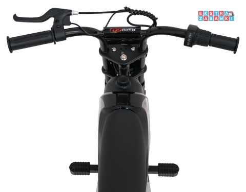 Motorek SHARK na akumulator - czarny, 1x150W 12V/4Ah Li-ion, do 15km/h, pompowane opony, hamulec bębnowy [HP02E]