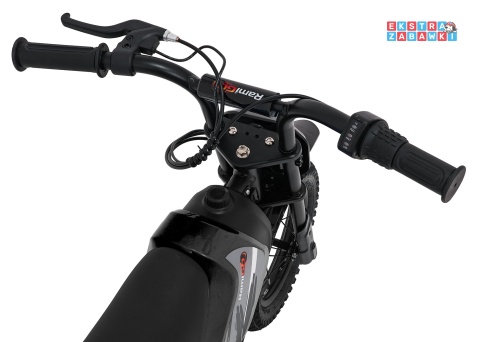 Motorek SHARK na akumulator - czarny, 1x150W 12V/4Ah Li-ion, do 15km/h, pompowane opony, hamulec bębnowy [HP02E]