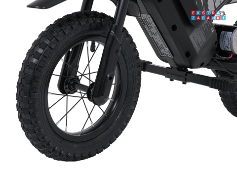 Motorek SHARK na akumulator - czarny, 1x150W 12V/4Ah Li-ion, do 15km/h, pompowane opony, hamulec bębnowy [HP02E]