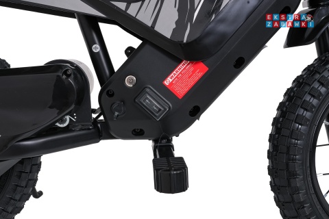 Motorek SHARK na akumulator - czarny, 1x150W 12V/4Ah Li-ion, do 15km/h, pompowane opony, hamulec bębnowy [HP02E]