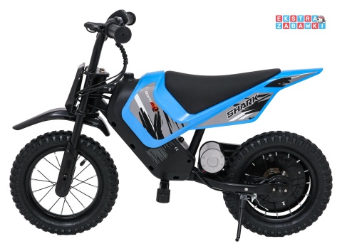 Motorek SHARK na akumulator - niebieski, 1x150W 12V/4Ah Li-ion, do 15km/h, pompowane opony, hamulec bębnowy [HP02E]