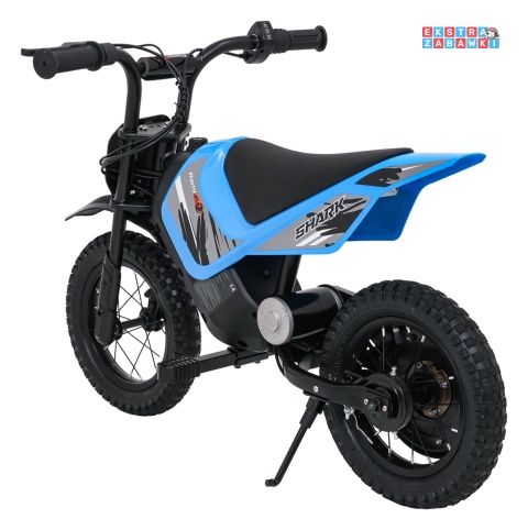 Motorek SHARK na akumulator - niebieski, 1x150W 12V/4Ah Li-ion, do 15km/h, pompowane opony, hamulec bębnowy [HP02E]
